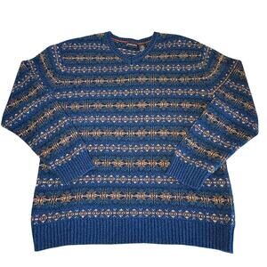 St. John’s Bay Fair Isle Sweater Men’s L Blue